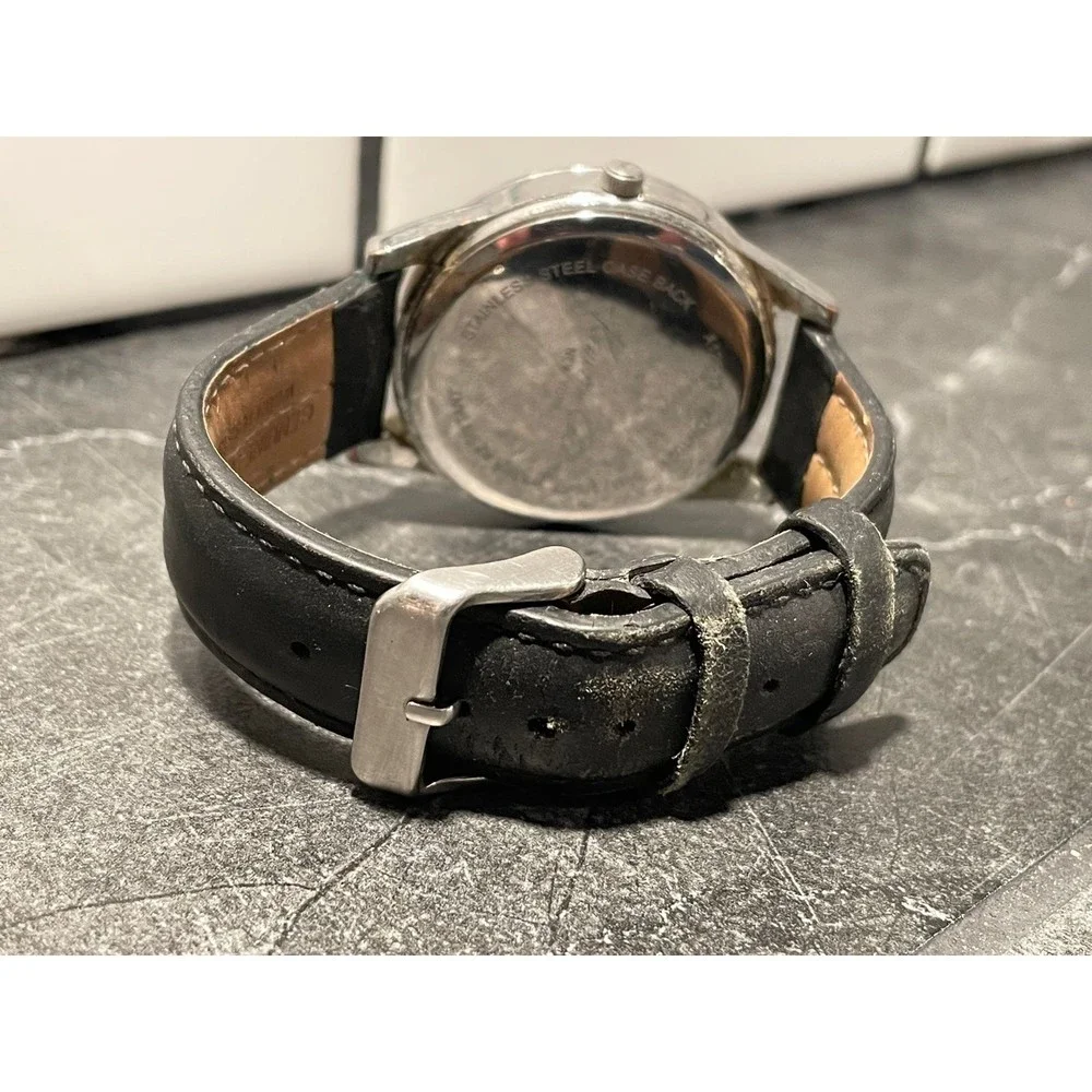 Mens Black Leather Kenneth Cole Watch - New Battery